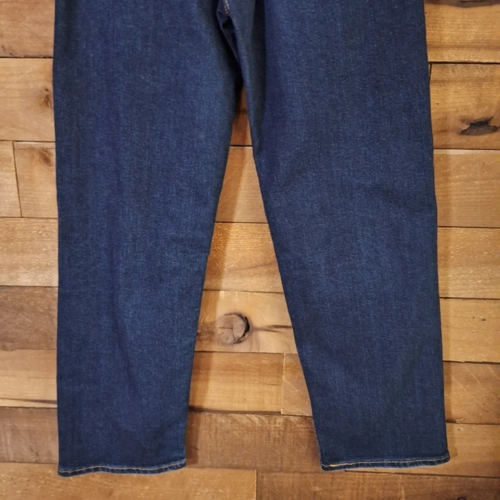 Levis Ribcage Straight Ankle Distressed Dark Wash Jeans SZ 24